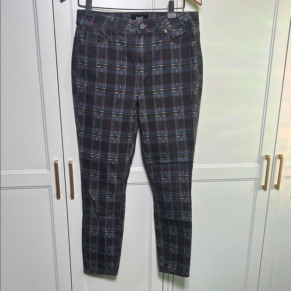 Paige Plaid Ankle Jeans - Black and Blue NWOT